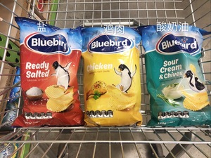 新西兰直邮代购 超市采购 bluebird薯片原味酸奶酪鸡肉 甜辣薯片