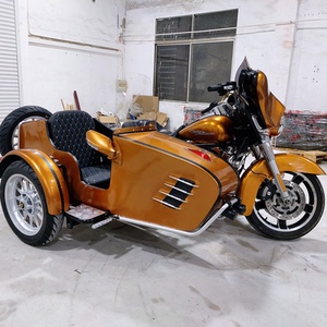 哈雷滑翔路王边斗边三轮侉子改装加装辅助轮进口摩托车印第安首领