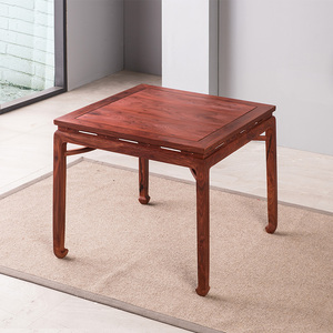 赞比亚血檀实木小四方桌餐桌八仙桌红木中式家用正方形棋牌桌饭桌