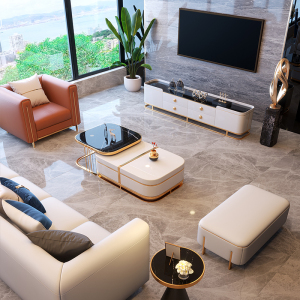 沙发茶几电视柜组合套装现代简约轻奢家用全屋两厅客厅三件套家具