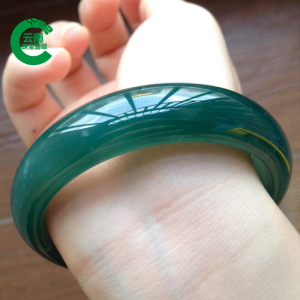 云南珠宝翡翠f0529老坑冰种蓝水翡翠手镯木那雪花棉大圈口镯子60