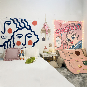 少女心卧室床头布置装饰背景布ins挂布宿舍房间挂毯网红墙布可爱