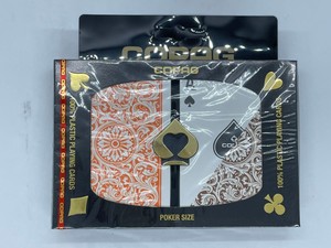 巴西製品 COPAG 1546 塑料 橘咖背 POKER SIZE 小字 撲克牌