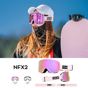 滑雪眼镜男女成人柱面滑雪镜双层防雾防风护目镜可卡近视滑雪装备