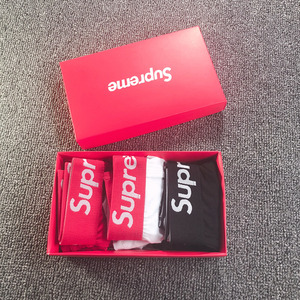 潮牌supreme潮流个性骚纯棉内裤男阴囊托sup青年男士平角裤四角裤