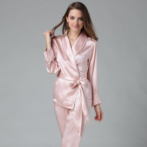 丝生活真丝睡衣女桑蚕丝长袖长裤套装两件套杭州丝绸礼品夏季薄款