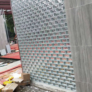 透明玻璃砖长方形隔断墙客厅玄关背景云雾纹长条玻璃砖景观水晶砖