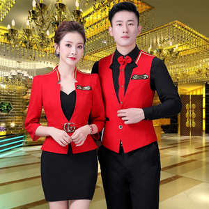 量贩式ktv工作服男女迎宾前台接待工装夜总会dj少爷服足疗技师服