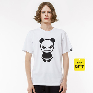 hipanda你好熊猫t恤男款经典熊猫logo休闲短袖t恤设计潮牌