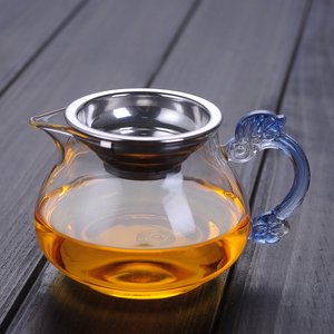 玻璃公道杯琉璃泡茶杯过滤网耐热功夫茶具配件大茶海带茶漏分茶器