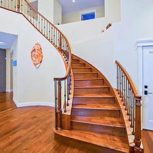 开步全屋定制美国红橡木橡胶木旋转楼梯大气时尚订制免费安装设计