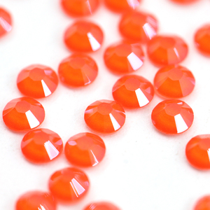 【施】2038平底圆烫钻水晶电光橙美甲钻diy饰品鞋包贴钻散钻水晶