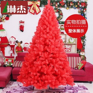 琳杰1.5米家用圣诞树1.8米红色树装饰品摆件圣诞节日家居橱窗道具