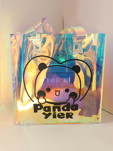 熊猫一二布布镭射透明礼品袋手提袋子包包高级感可爱礼物袋伴手礼