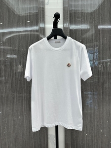 现货Moncler蒙口基础款小标刺绣男士白色短袖T恤 8C00046 8C00025