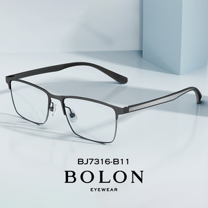 BOLON暴龙眼镜半框近视光学镜架方形商务男女合金镜框 BJ7316