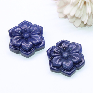 如鸿天然蓝色水晶原石矿石樱花形摆件蓝纹石宝石标本生日礼品男女