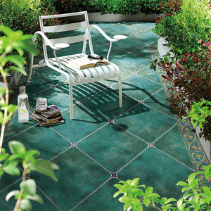 美式乡村仿古砖500客厅餐厅阳台地砖田园地中海蓝色绿色复古瓷砖