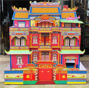 祭奠烧纸纸活纸扎纸糊白事仿真别墅丧葬灵屋冥屋灵房子殡葬用品