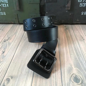 正品户外腰带多功能战术牛皮特种兵双排孔双扣铜头13特战腰带