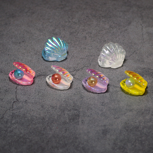 镭射珍珠贝壳仿真动物模型儿童过家家男女孩玩具迷你超小微缩摆件