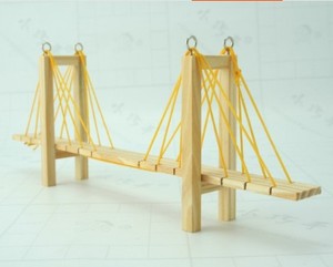 科学制作兴趣木工小制作 小学生幼儿园教材 斜拉桥 桥梁建筑模型