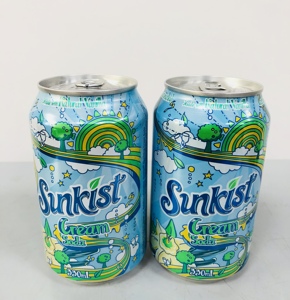 香港进口饮料sunkist新奇士奶油味汽水 330ml*24罐 碳酸饮料