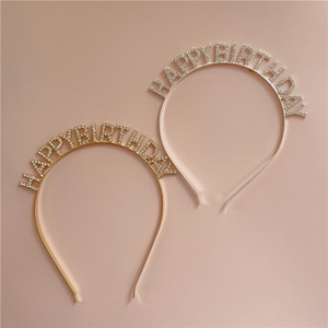 欧美生日派对头饰头箍女字母happy birthday生日发箍发卡生日帽