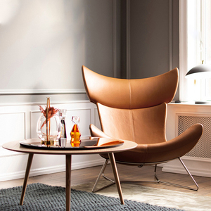 明文造木伊莫拉休闲椅蜗牛椅老虎椅单人意式客厅阳台小户型沙发椅