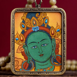 地中海澳宝宝石唐卡吊坠 八大本命佛守护神 黄财神度母观音菩萨