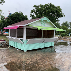 定制户外防腐木木屋移动售货亭公园广场游乐园组装摆摊售卖亭岗亭