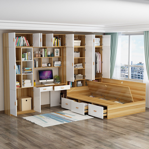 书桌床柜子一体