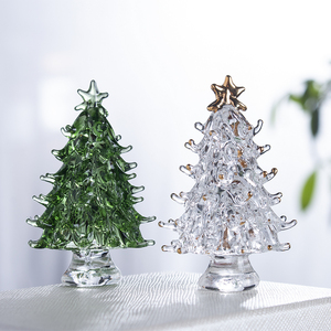 H&D迷你圣诞树纯手工玻璃工艺品小摆件圣诞节礼品儿童礼物外贸货