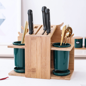 创意筷子筒祖母绿刀架筷子笼一体家用置物架收纳盒沥水筷子篓筷架