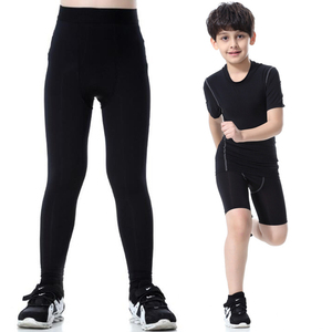 儿童速干打底裤男童蓝球跑步运动紧身打底衣薄绒中大童训练长短裤