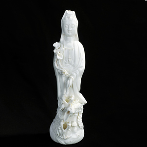 12寸滴水观音 德化白瓷陶瓷立式净瓶观音 家居装饰禅意摆设工艺品