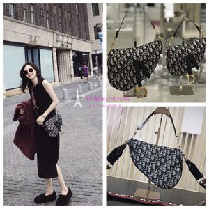 dior/迪奥 18早秋新款帆布 马鞍包小号 手提女包 单肩斜跨包