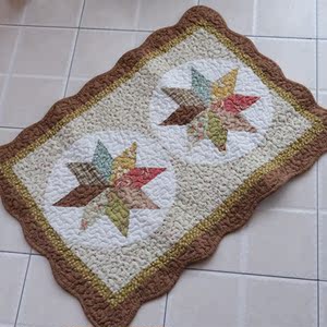 外贸出韩国手工拼布绗缝加厚防滑地垫 全棉厨房垫 可机洗