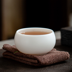 100毫升大号罗汉杯单杯素烧茶杯主人杯德化猪油白瓷禅定杯品茗杯
