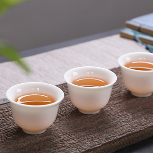 德化羊脂白玉瓷茶杯 品茗杯主人个人杯 功夫工夫茶具茶杯 50ml