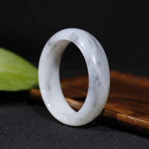 玉见倾心优选和田玉新疆籽料青花玉手镯点墨飘墨支持鉴定一物一证