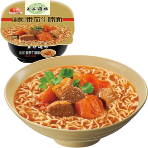 五谷道场非油炸方便面番茄西红柿牛腩面112g*12碗夜宵速食泡面