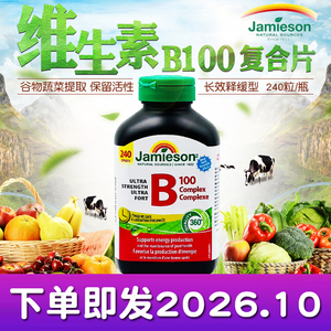 加拿大Jamieson健美生长效维生素B B100高含量缓释型B族 240粒