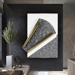 入户玄关装饰画简约现代抽象金属立体壁画单幅背景墙软装挂画手工