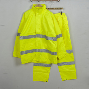 大码男户外反光雨衣雨裤套装分体式安全警示防护荧光黄摩托车骑行