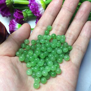 天然和田玉碧玉苹果绿珠子散珠玉石珠子6mm单颗