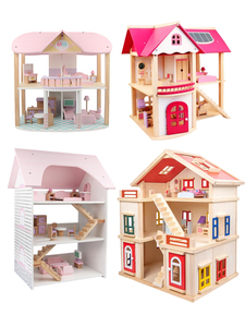 小屋女孩玩具礼物木制儿童益智过家家diy玩具房子公主别墅娃娃屋