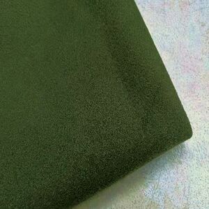 进口深军绿色加厚弹力单面羊绒布料可剥开做大衣外套裤子布头清仓