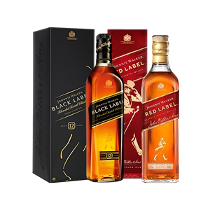 johnniewalker尊尼获加黑方红方苏格兰威士忌700ml进口洋酒可乐桶