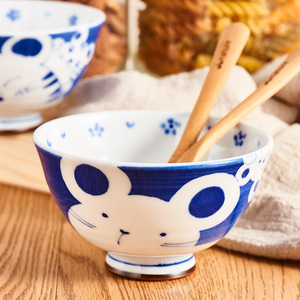 [可可屋]日本美浓烧十二生肖轻量卡通饭碗甜品碗日式陶瓷碗儿童碗